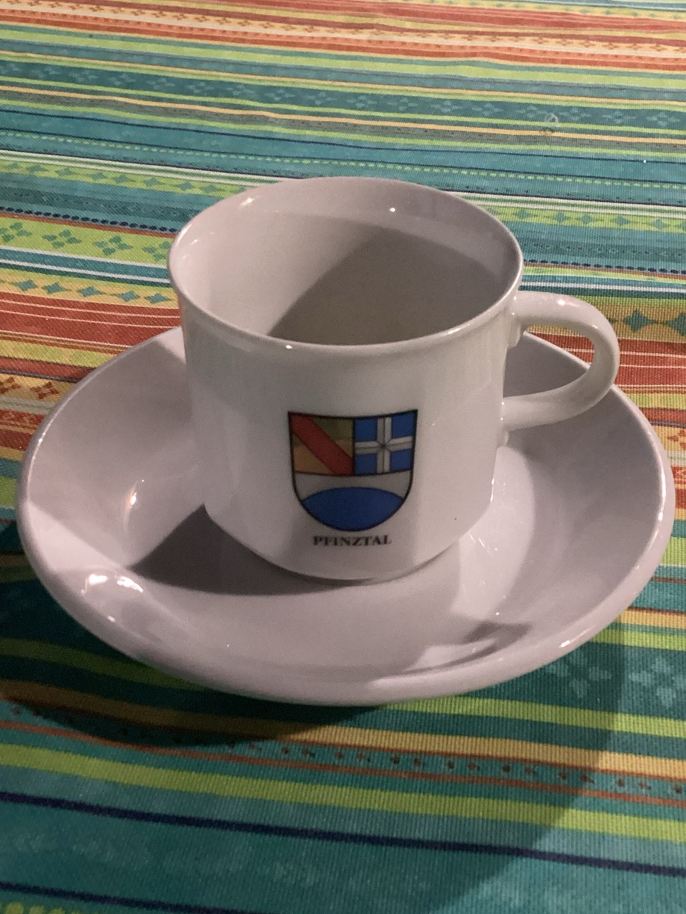 Ceramic Cup and Saucer with Pfinztal Crest